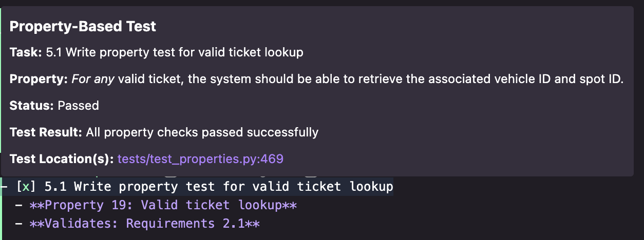 Run property tests
