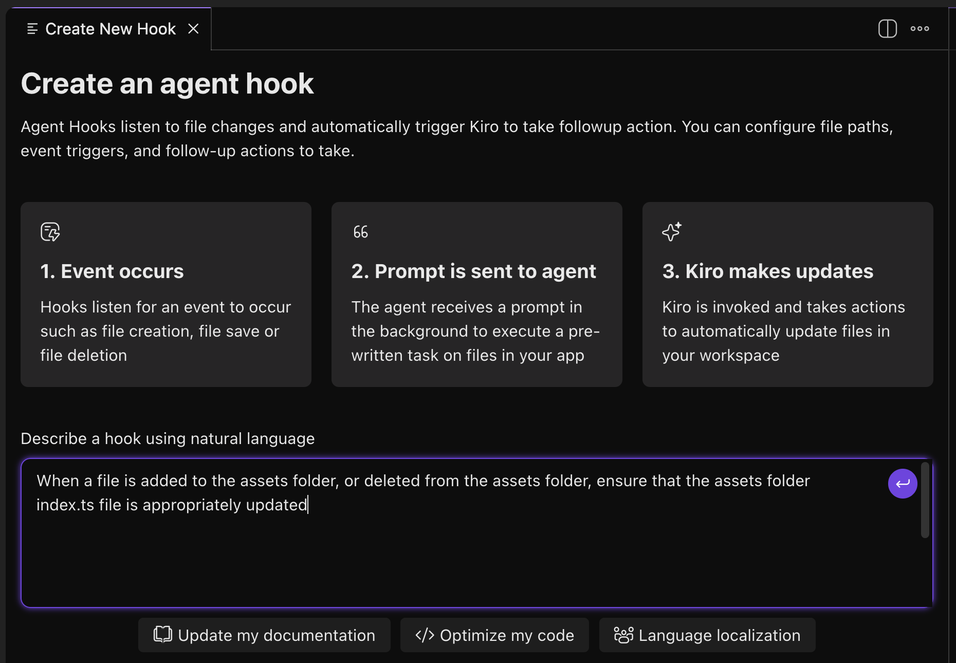 Agent Hook 생성